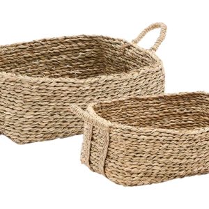 Set dvou dekorativních košů Kave Home Milly  - Šířka32/34 cm- Hloubka 20/24 cm