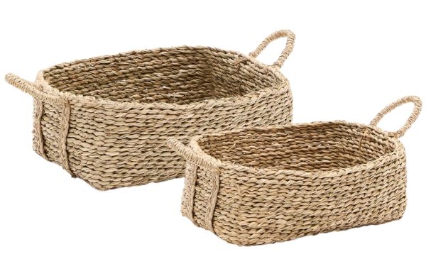 Set dvou dekorativních košů Kave Home Milly  - Šířka32/34 cm- Hloubka 20/24 cm