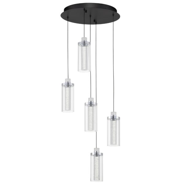 Skleněné závěsné LED světlo Nova Luce Lune 38 cm  - Výška190 cm- Průměr 38 cm