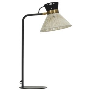 House Doctor Černá kovová stolní lampa Cord  - Výška56 cm- Průměr 20 cm