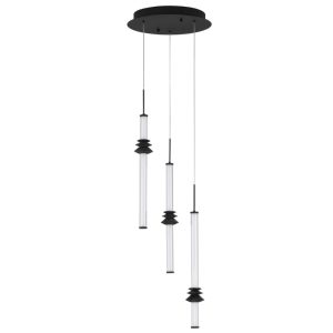 Černé závěsné LED světlo Nova Luce Atmosfera 35 cm  - Výška170 cm- Průměr 35 cm