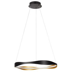 Černo-zlaté kovové závěsné LED světlo Nova Luce Dobi 60 cm  - Výška120 cm- Průměr 60 cm