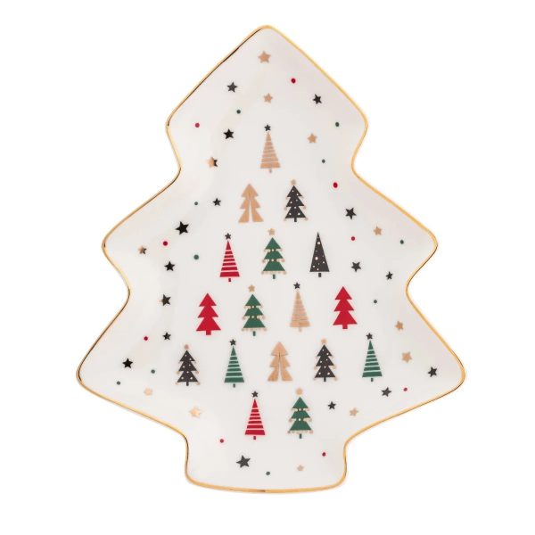 Altom Porcelánový talíř stromek Modern Tree 25 x 21 cm  - Barvabílá- Délka 25 cm