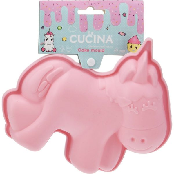 La Cucina Silikonová forma na dort Unicorn  - Barvarůžová- Hloubka 4 cm