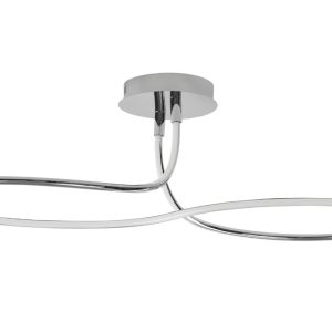 Stříbrné kovové stropní LED světlo Nova Luce Fungo 102 cm  - Výška30 cm- Šířka 102 cm