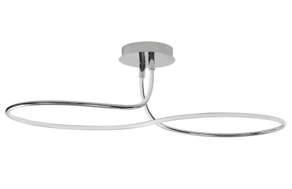 Stříbrné kovové stropní LED světlo Nova Luce Fungo 102 cm  - Výška30 cm- Šířka 102 cm