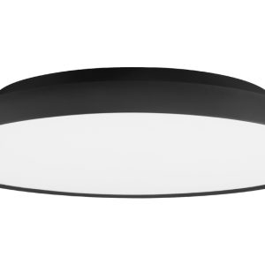 Černé kovové stropní LED světlo Nova Luce Linus II. 60 cm  - Výška9 cm- Průměr 60 cm