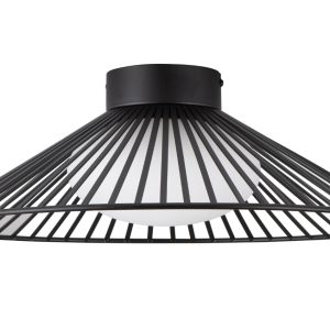 Černé stropní LED světlo Nova Luce Brume 50 cm  - Výška15 cm- Průměr 50 cm