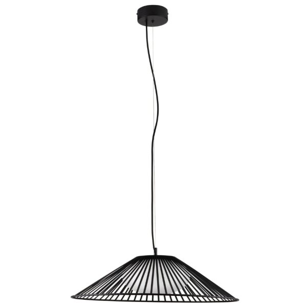 Černé závěsné LED světlo Nova Luce Brume 61 cm  - Výška147 cm- Průměr 61 cm