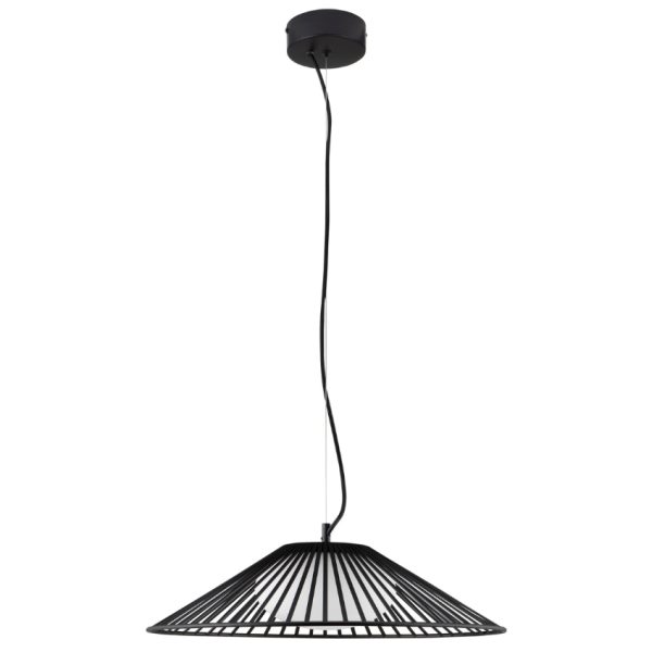 Černé závěsné LED světlo Nova Luce Brume 50 cm  - Výška148 cm- Průměr 50 cm