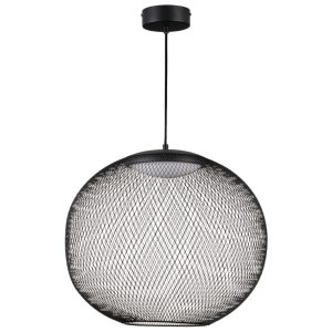 Černé závěsné LED světlo Nova Luce Kinetic 46 cm  - Výška154 cm- Průměr 46 cm