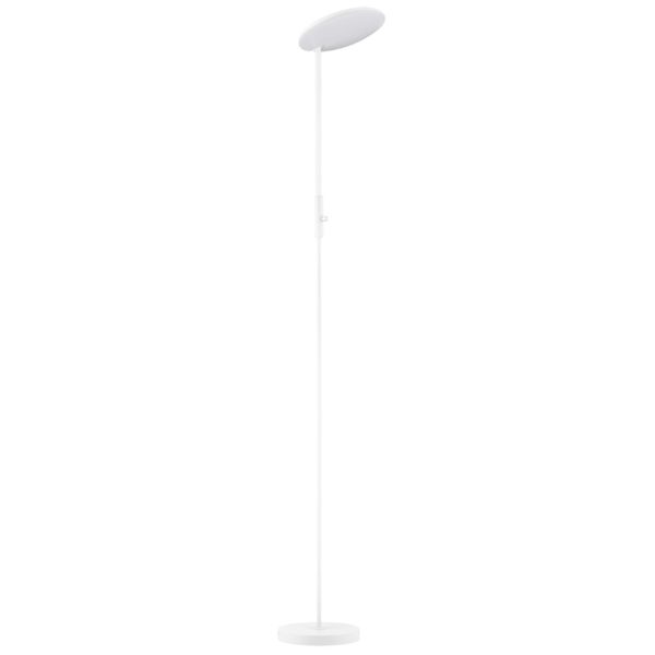 Bílá kovová stojací LED lampa Nova Luce Notos 205 cm  - Výška205 cm- Průměr stínidla 27 cm