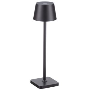 Černá kovová nabíjecí stolní LED lampa Nova Luce Deck  - Výška30 cm- Průměr 8