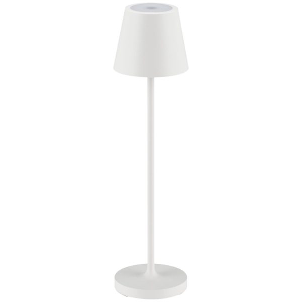 Krémově bílá kovová nabíjecí stolní LED lampa Nova Luce Petit  - Výška28 cm- Průměr 7 cm