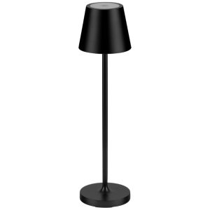 Černá kovová nabíjecí stolní LED lampa Nova Luce Petit  - Výška28 cm- Průměr 7 cm