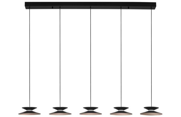 Černé kovové závěsné LED světlo Nova Luce Morfi 132 cm  - Výška161 cm- Šířka 132 cm