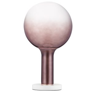 Hnědá skleněná stolní LED lampa Nova Luce Nostos  - Výška35 cm- Průměr 20 cm