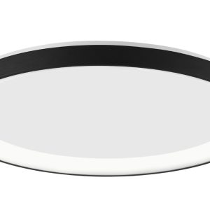 Černé kovové stropní LED světlo Nova Luce Pertino 58 cm  - Výška6 cm- Průměr 58 cm