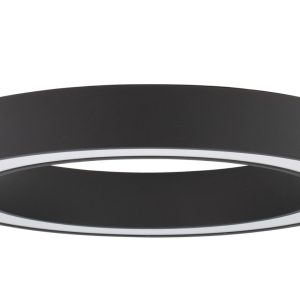 Černé kovové stropní LED světlo Nova Luce Morbido 60 cm  - Výška8 cm- Průměr 60 cm