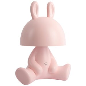 Present time Růžová plastová dětská LED lampa BunBun 27 cm  - Výška27 cm- Průměr 17 cm