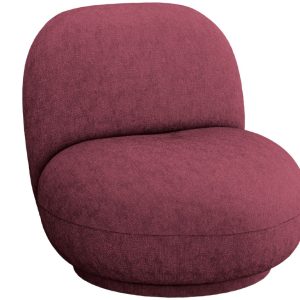 Červené čalouněné otočné křeslo MICADONI Chuck  - Šířka80 cm- Výška 78 cm