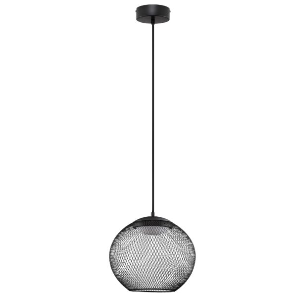 Černé závěsné LED světlo Nova Luce Kinetic 30 cm  - Výška153 cm- Průměr 30 cm