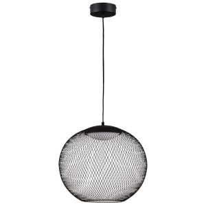 Černé závěsné LED světlo Nova Luce Kinetic 38 cm  - Výška164 cm- Průměr 38 cm