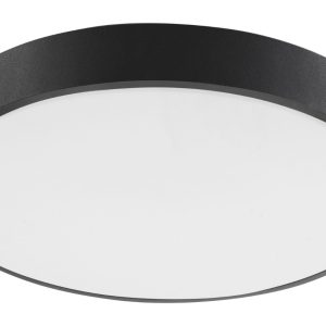 Černé kovové stropní LED světlo Nova Luce Hadon 40 cm  - Výška5 cm- Průměr 40 cm