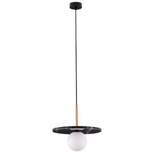 Černé mramorové závěsné světlo Nova Luce Idor 30 cm  - Výška185 cm- Průměr 30 cm