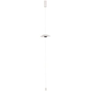 Bílá kovová stojací LED lampa Nova Luce Olea 390 cm  - Výška390 cm- Šířka 35 cm