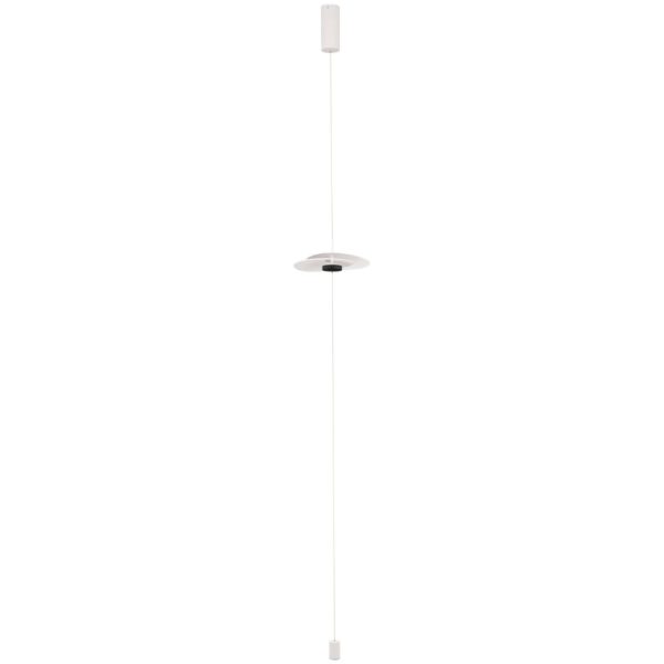 Bílá kovová stojací LED lampa Nova Luce Olea 390 cm  - Výška390 cm- Šířka 35 cm