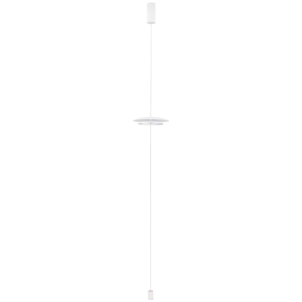 Bílá kovová stojací LED lampa Nova Luce Olos 330 cm  - Výška330 cm- Průměr 35 cm