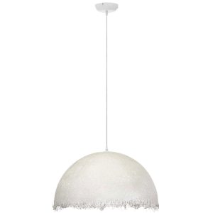 Bílé závěsné světlo Nova Luce Lalu 60 cm  - Výška210 cm- Průměr 60 cm