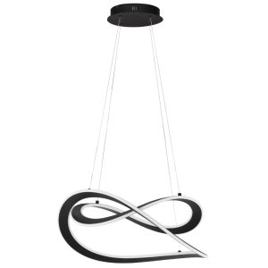 Černé kovové závěsné LED světlo Nova Luce Celestia 60 cm  - Výška120 cm- Šířka 60 cm