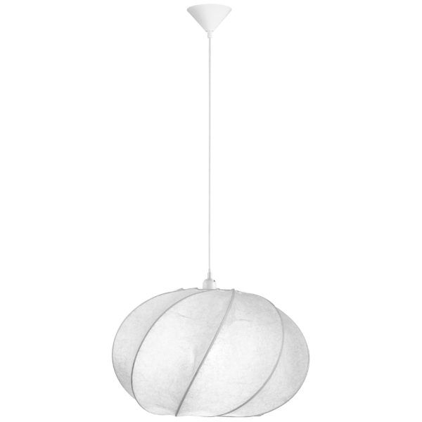 Bílé závěsné světlo Nova Luce Bora 55 cm  - Výška230 cm- Průměr 55 cm