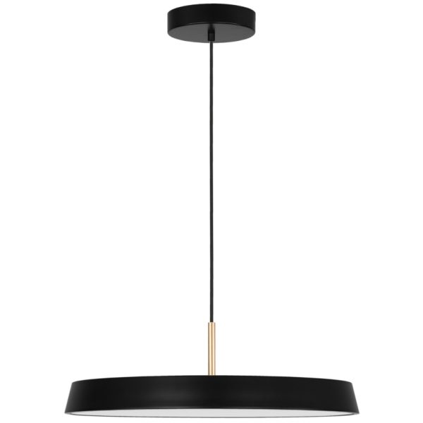 Černé kovové závěsné LED světlo Nova Luce Vetro 50 cm  - Výška120 cm- Průměr 50 cm