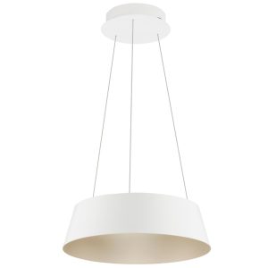 Bílé kovové závěsné LED světlo Nova Luce Alba 42 cm  - Výška200 cm- Průměr 42 cm