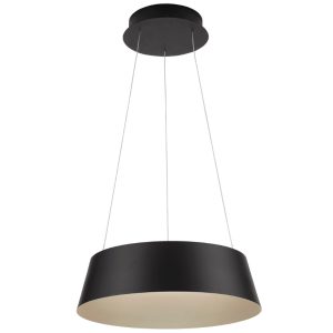 Černé kovové závěsné LED světlo Nova Luce Alba 42 cm  - Výška200 cm- Průměr 42 cm