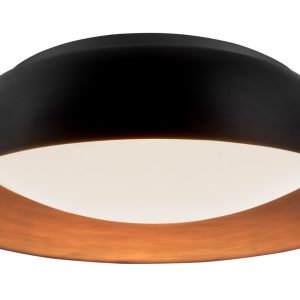 Černé kovové stropní LED světlo Nova Luce Landon 60 cm  - Výška17 cm- Průměr 60 cm