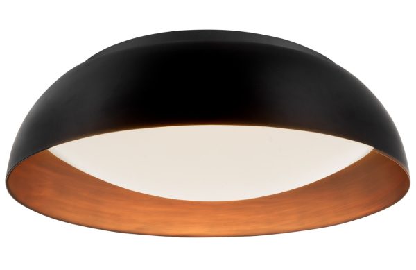 Černé kovové stropní LED světlo Nova Luce Landon 60 cm  - Výška17 cm- Průměr 60 cm