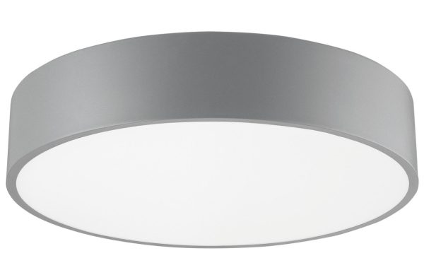 Šedé kovové stropní LED světlo Nova Luce Roda 40 cm  - Výška10 cm- Průměr 40 cm