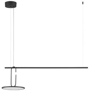 Černé závěsné LED světlo Nova Luce Gea 100 cm  - Výška180 cm- Šířka 100 cm