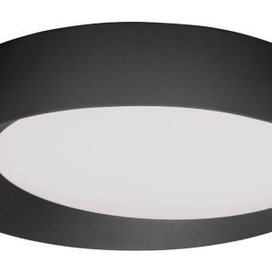 Černé kovové stropní LED světlo Nova Luce Oby 60 cm  - Výška12 cm- Průměr 60 cm