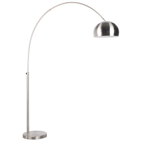 White Label Stříbrná stojací lampa ZUIVER BOW 190 - 205 cm  - Výška190 - 205 cm- Výška stínidla 20 cm