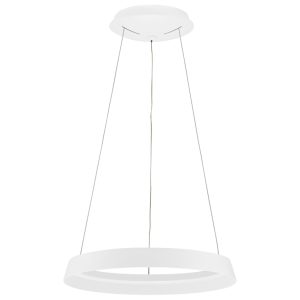 Bílé kovové závěsné LED světlo Nova Luce Ormi 45 cm  - Výška150 cm- Průměr 45 cm