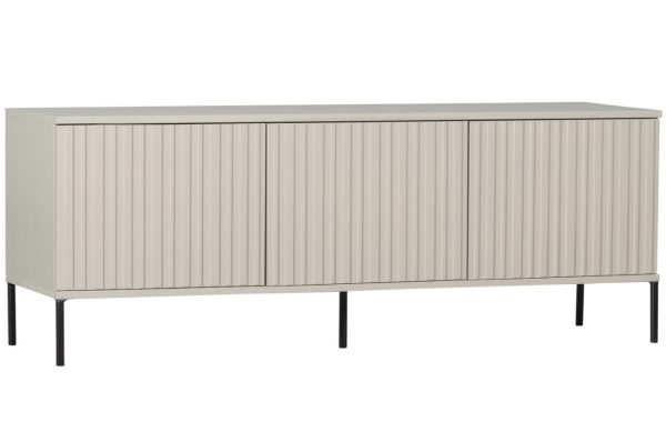 WOOOD Šedobéžový dřevěný TV stolek Gravia 150 x 44 cm  - Výška56 cm- Šířka 150 cm