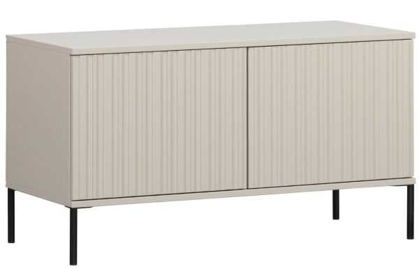 WOOOD Šedobéžový dřevěný TV stolek Gravia 100 x 44 cm  - Výška56 cm- Šířka 100 cm