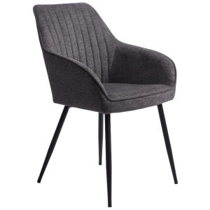 Tmavě šedá čalouněná jídelní židle Unique Furniture Nolan  - Výška84 cm- Šířka 58 cm