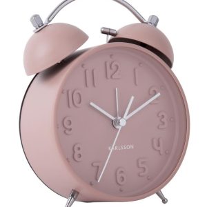 Present time Světle růžový kovový budík Iconic  - Výška16