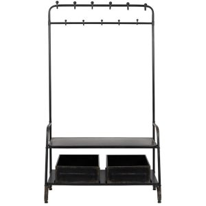 Černý kovový věšák DUTCHBONE Lucius  - Výška182 cm- Šířka 104 cm